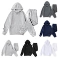 thumbnail image 1 of Txeol Athletic Jogger Sets for Men 2 Piece Drawstring Hoodies Matching Elastic Waist Sweatpants Sets with Pockets Lightweight Solid Color Tracksuit,M,Dark Gray, 1 of 7