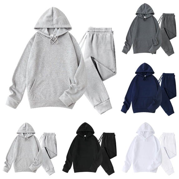 Txeol Athletic Jogger Sets for Men 2 Piece Drawstring Hoodies Matching Elastic Waist Sweatpants Sets with Pockets Lightweight Solid Color Tracksuit,M,Dark Gray
