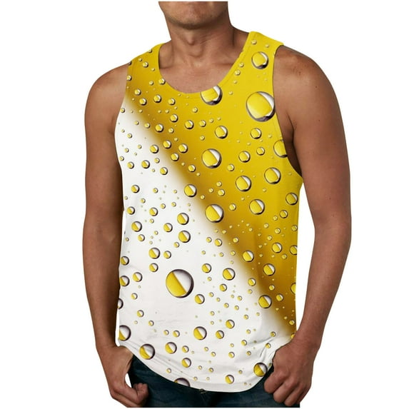 Txeol Big and Tall Mens Graphic Tank Top Summer 3D Beer Festival Theme Quick Dry Sleeveless Tee Shirt Novelty Gym Workout Tank Shirts Clearance Sale 2024