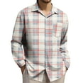 thumbnail image 1 of Txeol Big and Tall Plaid Shirts for Men Long Sleeve Button Down Western Shirt Casual Office Work Tops with Chest Pocket,Multicolor,M, 1 of 4