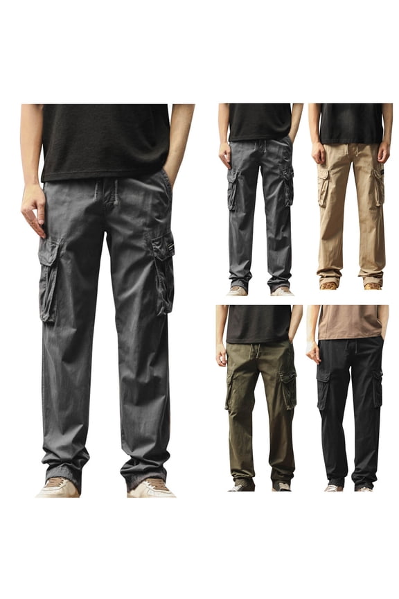 Black Tactical Cargo Pants for Men Stretch Elastic Waist Pants Outdoor Lightweight Work Hiking Pant with Pockets,XXL