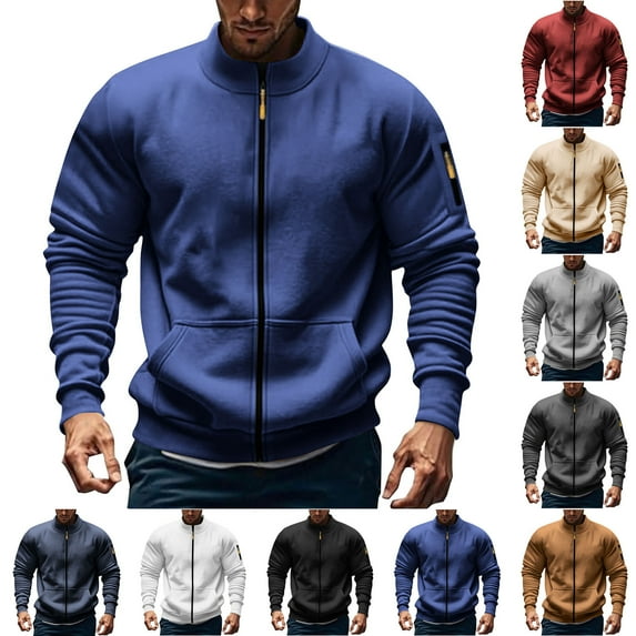 Txeol Dark Gray Zip Up Cargo Jacket for Men Long Sleeve Athletic Workout Sweatshirt Lightweight Outdoor Tactical Jackets with Pockets,XXL