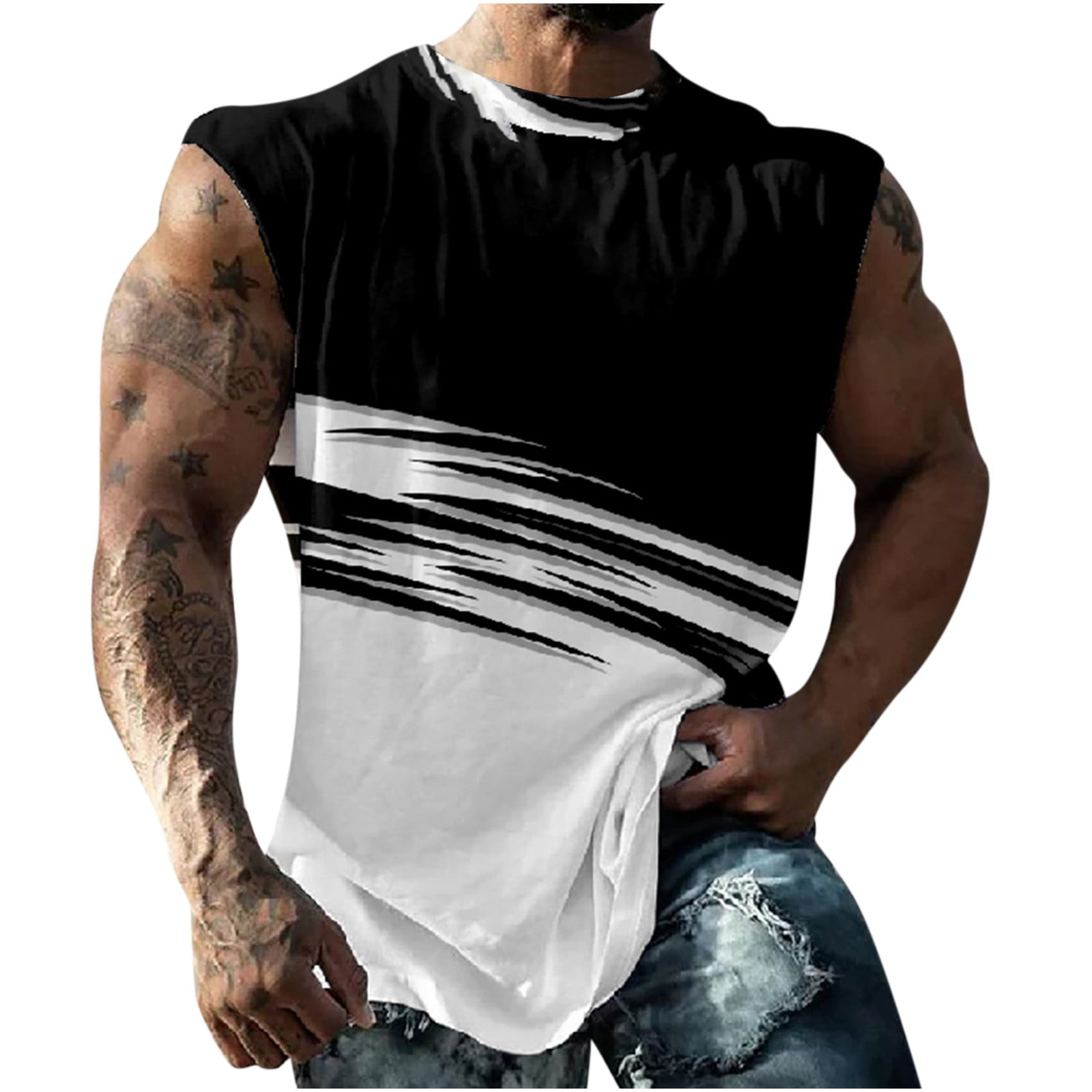 Txeol Gym Tank Tops for Men,Men's Workout Tank Tops Graphic Tees Shirts