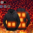 thumbnail image 1 of Txeol Heated Sweatshirts for Men 7 Heating Zones Solid Color Hoodies with Pockets Long Sleeve Outdoor Athletic Pullover,Gray,XL, 1 of 10