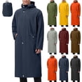 thumbnail image 1 of Txeol Hooded Long Rain Jacket Men Waterproof Windproof Hooded Raincoat with Pockets Full Zip Hiking Travel Coats,Brown XXXL, 1 of 10