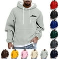 thumbnail image 1 of Txeol Hoodie Pullover for Men Casual Mountain Graphic Sweatshirts Long Sleeve Comfy Hoodies with Pocket,Beige,XXL, 1 of 6