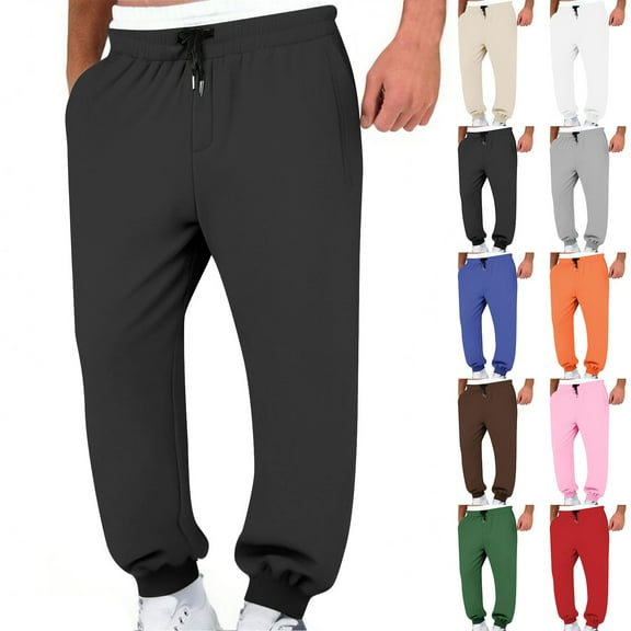 Txeol Jogger Sweatpants for Men and Women Relaxed Fit Drawstring Workout Pants Unisex Elastic Bottom Running Trousers with Pockets,Pink S