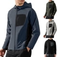 thumbnail image 1 of Txeol Lightweight Softshell Jacket for Men Waterproof Hooded Windbreaker Outdoor Hiking Running Zip Up Coats with Pockets,Black,XXL, 1 of 4