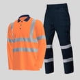 thumbnail image 1 of Txeol Long Sleeve Mens Workwear Set Durable Work Overalls Jacket and Pants High Vis Safety Uniform 2 Piece Outfit Green S, 1 of 7
