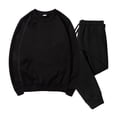 thumbnail image 1 of Txeol Men Fleece Sweatsuits Sets Basic Solid Color Long Sleeve Pullover Tops and Drawstring Jogger Pants Fall 2 Piece Lightgweight Tracksuit Black,XXL, 1 of 2