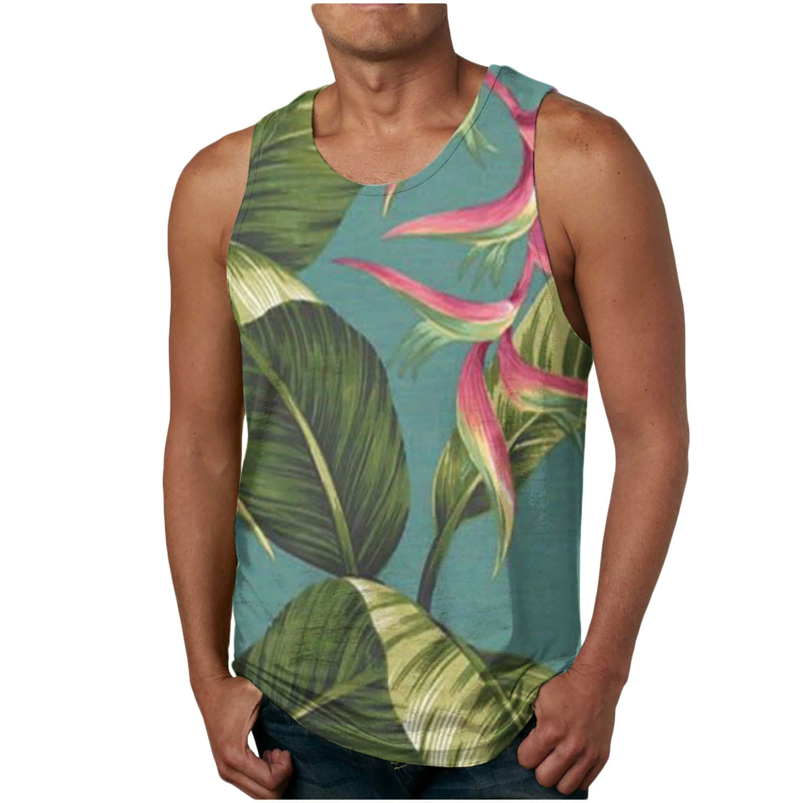 Txeol Men Plus Size Tank Tops,Mens Beach Tank Top Summer Hawaiian ...