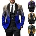 thumbnail image 1 of Txeol Men Sequin Shiny Prom Suit Jacket Sparkly One Button Slim Fit Sport Coats Blazers Tuxedo for Wedding Banquet Party 2025,Black,M, 1 of 5