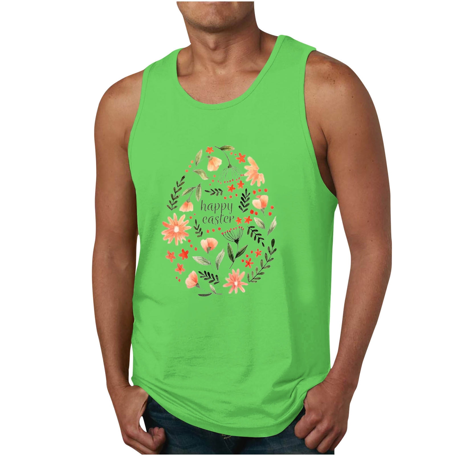 Txeol Men Tank Tops Big and Tall,Men's Tank Tops Summer Happy Easter