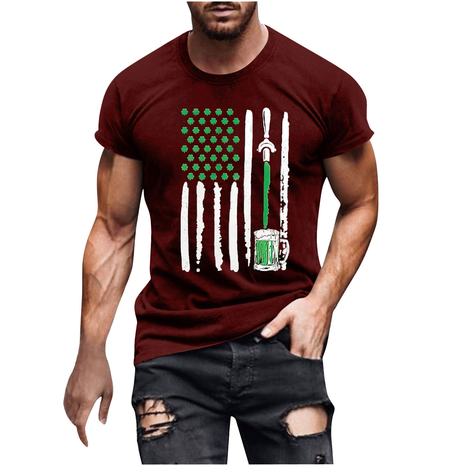 Txeol Men's Big and Tall Graphic Tshirts,Mens American Flag Print T