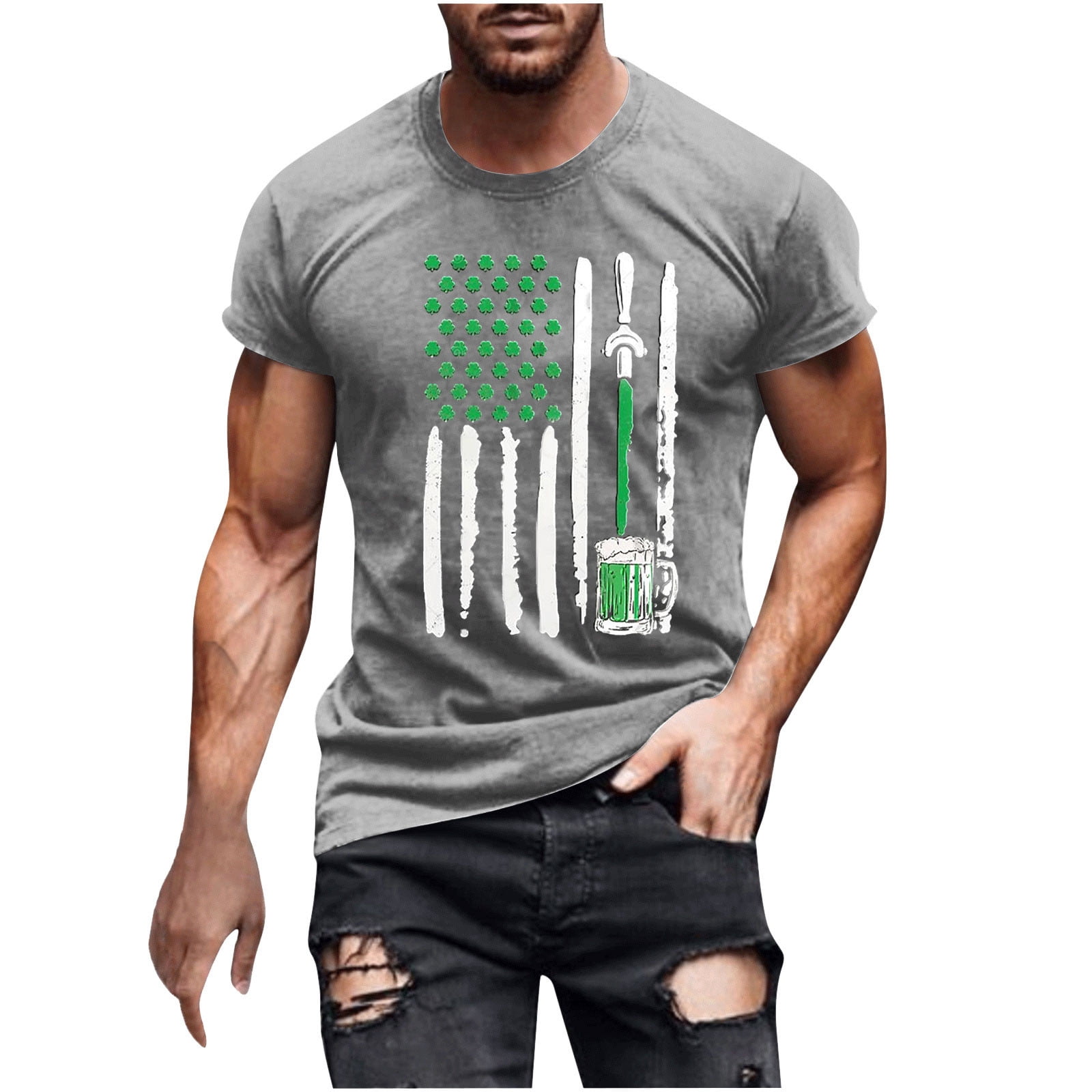 Txeol Men's Big and Tall Graphic Tshirts,Mens American Flag Print T