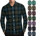 thumbnail image 1 of Txeol Men's Business Casual Dress Shirts Slim Fit Long Sleeve Button Down Checkered Shirt Christmas Plaid Work Tops,Blue,XXL, 1 of 9