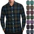 thumbnail image 1 of Txeol Men's Business Casual Dress Shirts Slim Fit Long Sleeve Button Down Checkered Shirt Christmas Plaid Work Tops,Hot Pink,L, 1 of 9