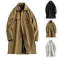 thumbnail image 1 of Txeol Men's Button Down Pea Coat Trendy Lapel Neck Long Sleeve Trench Coat Oversized Windproof Overcoat with Pocket,Coffee,XXL, 1 of 9