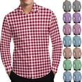 thumbnail image 1 of Txeol Men's Button Down Plaid Dress Shirts Long Sleeve Casual Lapel Checkered Shirt Fall Winter Fashion Clothes Green S, 1 of 9