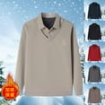 thumbnail image 1 of Txeol Men's Fake-Two Pieces Sweaters Lapel Collar Knitted Long Sleeve Fleece Pullover Tops,Gray,XL, 1 of 10