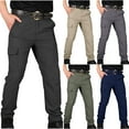 thumbnail image 1 of Txeol Men's Flex Tactical Pants Cotton Stretch Work Cargo Pants Lightweight Outdoor Hiking Trousers with Pockets,Black,L, 1 of 5