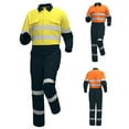 thumbnail image 1 of Txeol Men's High Visibility Work Uniform Multi Pocket Zipper Front High Visibility Overalls Mechanics Reflective Coveralls,XXXL,Orange, 1 of 7