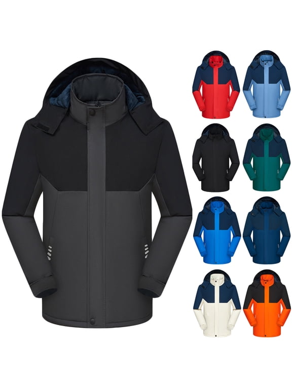 Men's Outdoor Hooded Softshell Jacket Hiking Camping Fishing Trenchcoats Jackets Winter Sherpa Fleece Lined 3 in 1 Rain Coat,Sky Blue,XL