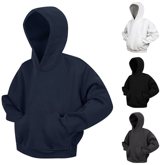Txeol Men's Oversized Sweatshirt with Hood Loose Long Sleeve Pullovers Workout Casual Hoodies with Pocket,White,L