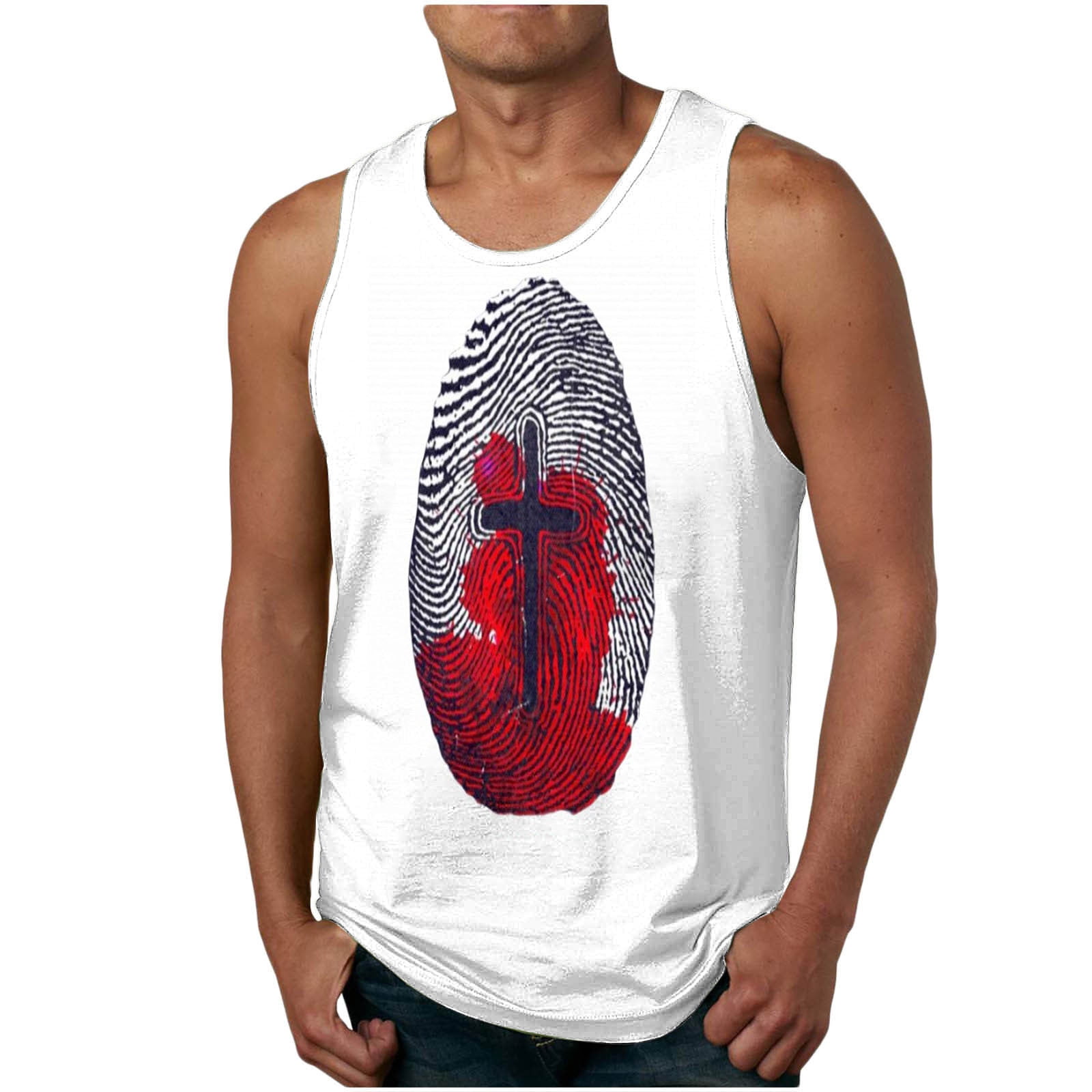 Txeol Men's Plus Size Tank Tops,Mens Graphic Tank Tops Jesus Cross