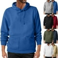 thumbnail image 1 of Txeol Men's Solid Color Hoodies with Pockets Fall Outdoor Long Sleeve Pullover Sweatshirt Casual Lightweight Fleece Lined Hoodie,S Wine, 1 of 3