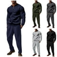 thumbnail image 1 of Txeol Men's Two Piece Lounge Sets Zip Up Long Sleeve Jacket and Drawstring Pants with Pockets Lightweight 2 Piece Fashion Outfits L,Army Green, 1 of 9