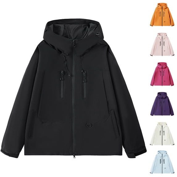 Txeol Men's Waterproof Windproof Raincoat Fleece Lined Long Sleeve Hooded Jackets Outdoor Hiking Athletic Hoodies with Pockets,Orange XXL