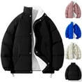 thumbnail image 1 of Txeol Men's Winter Warm Fleece Lined Jackets Full Zip Stand Collar Jacket Coats Thicken Outdoor Thermal Coat with Pockets,Black,XXL, 1 of 5