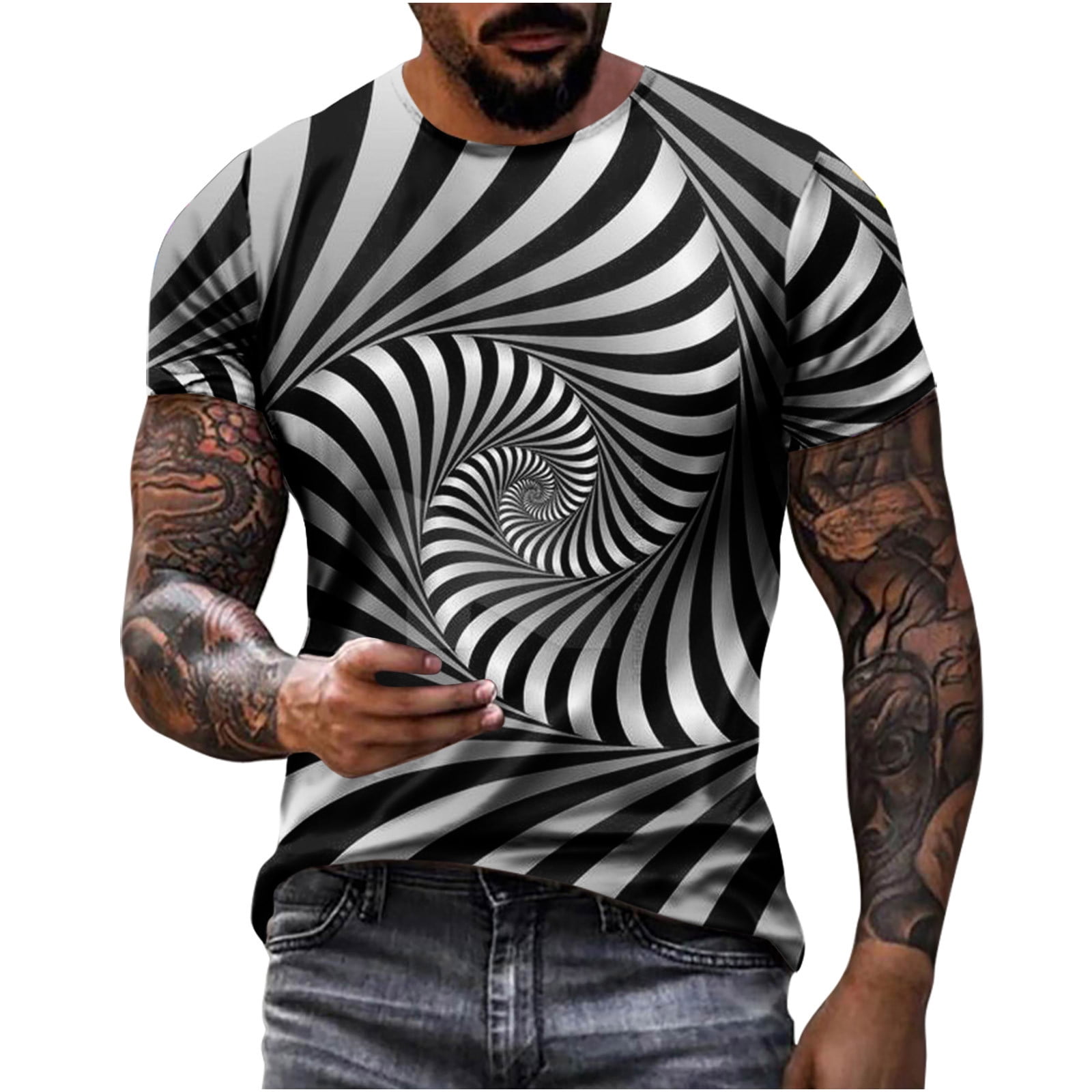 Txeol Mens Big and Tall Graphic T Shirts,3D Print T Shirts for Men,Men