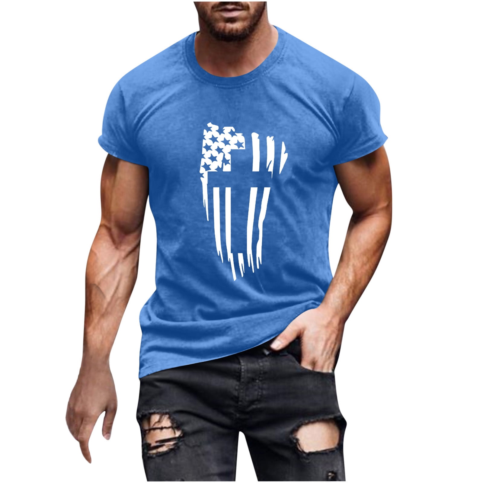 Txeol Mens Big and Tall Graphic Tshirts,Men's 4th of July TShirt Short