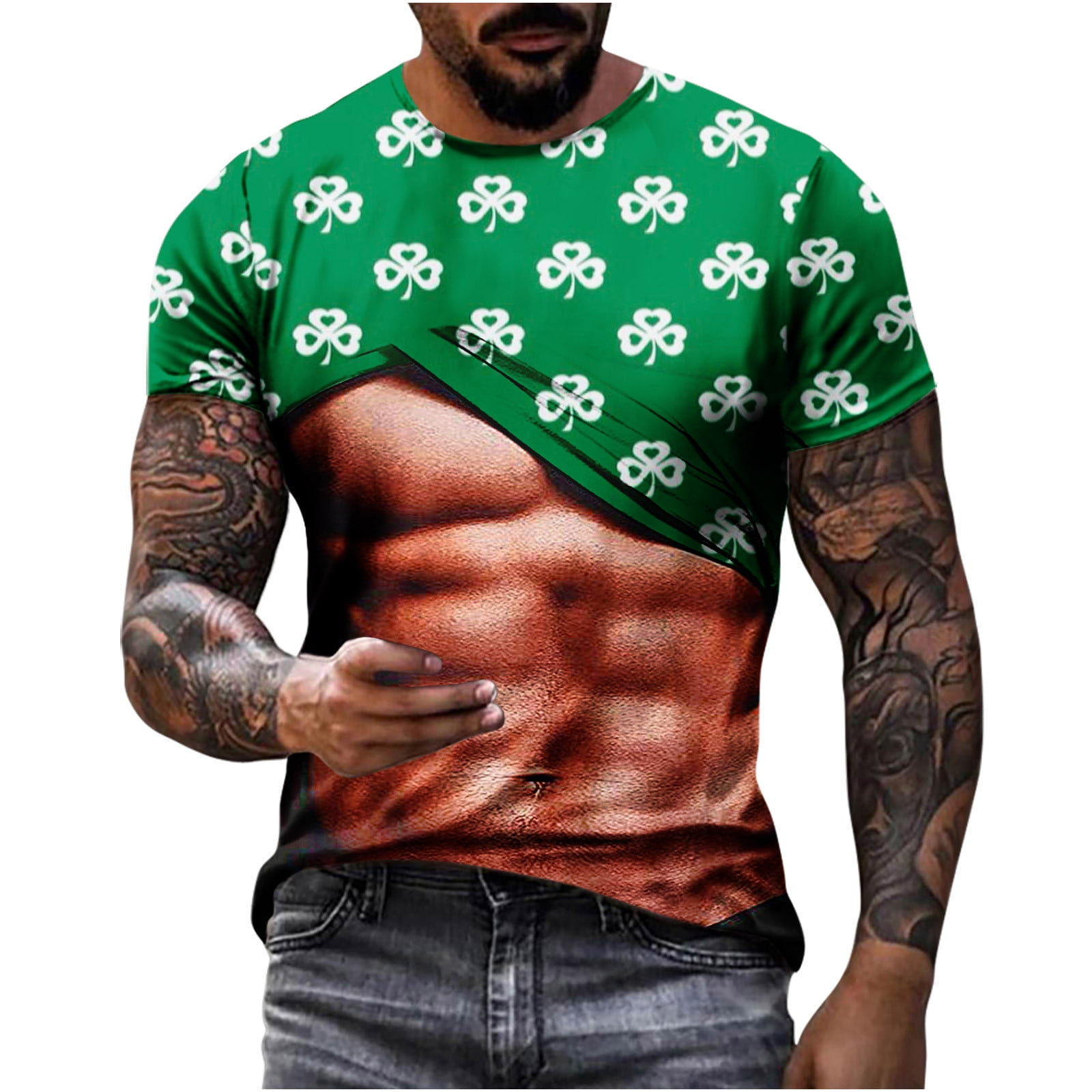 Txeol Mens Big and Tall Graphic Tshirts,Men's St Patricks Day Shirt