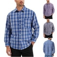 thumbnail image 1 of Txeol Mens Button Down Shirts Plaid Long Sleeve Dress Shirt Business Casual Gingham Tops with Front Pocket,Red,L, 1 of 7