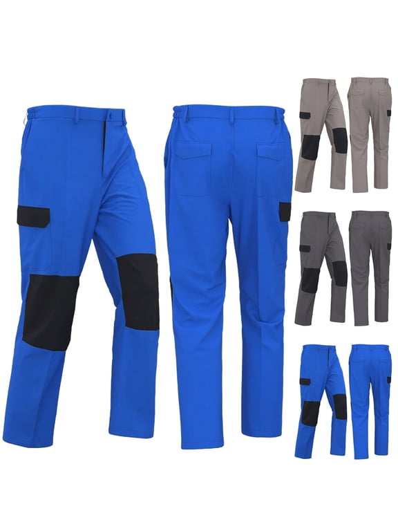 Mens Color Block Cargo Pants Multi Pocket Windproof Wear Resistant Straight Leg Tactical Outdoor Pants Dark Gray,L