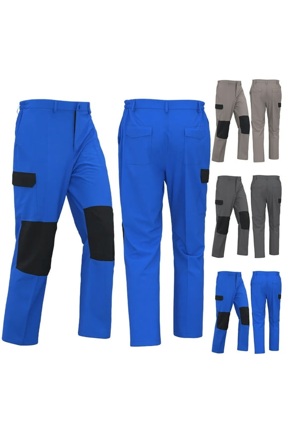 Mens Color Block Cargo Pants Multi Pocket Windproof Wear Resistant Straight Leg Tactical Outdoor Pants Dark Gray,L