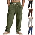 thumbnail image 1 of Txeol Mens Corduroy Cargo Pants Casual Soild Elastic Waist Drawstring Sweatpants Loose Outdoor Pant with Multi Pockets 2025-Black,XXXL, 1 of 9