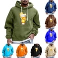 thumbnail image 1 of Txeol Mens Festival Hoodie Long Sleeve Oversized Sweatshirts with Pocket Funny Print Party Pullover,Orange,M, 1 of 6