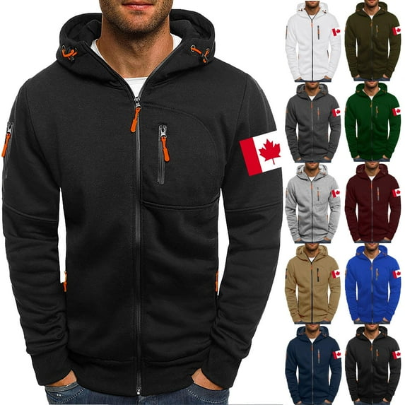 Txeol Mens Fleece Hoodies Full Zip Graphic Long Sleeve Sports Sweatshirts Casual Hooded Jackets with Zipper Pockets,Green,S