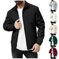 thumbnail image 1 of Txeol Mens Full Zip Up Jackets Waffle Solid Color Lapel Collar Coats Long Sleeve Casual Lightwieght Jacket with Pocket 2025,Gray,S, 1 of 4