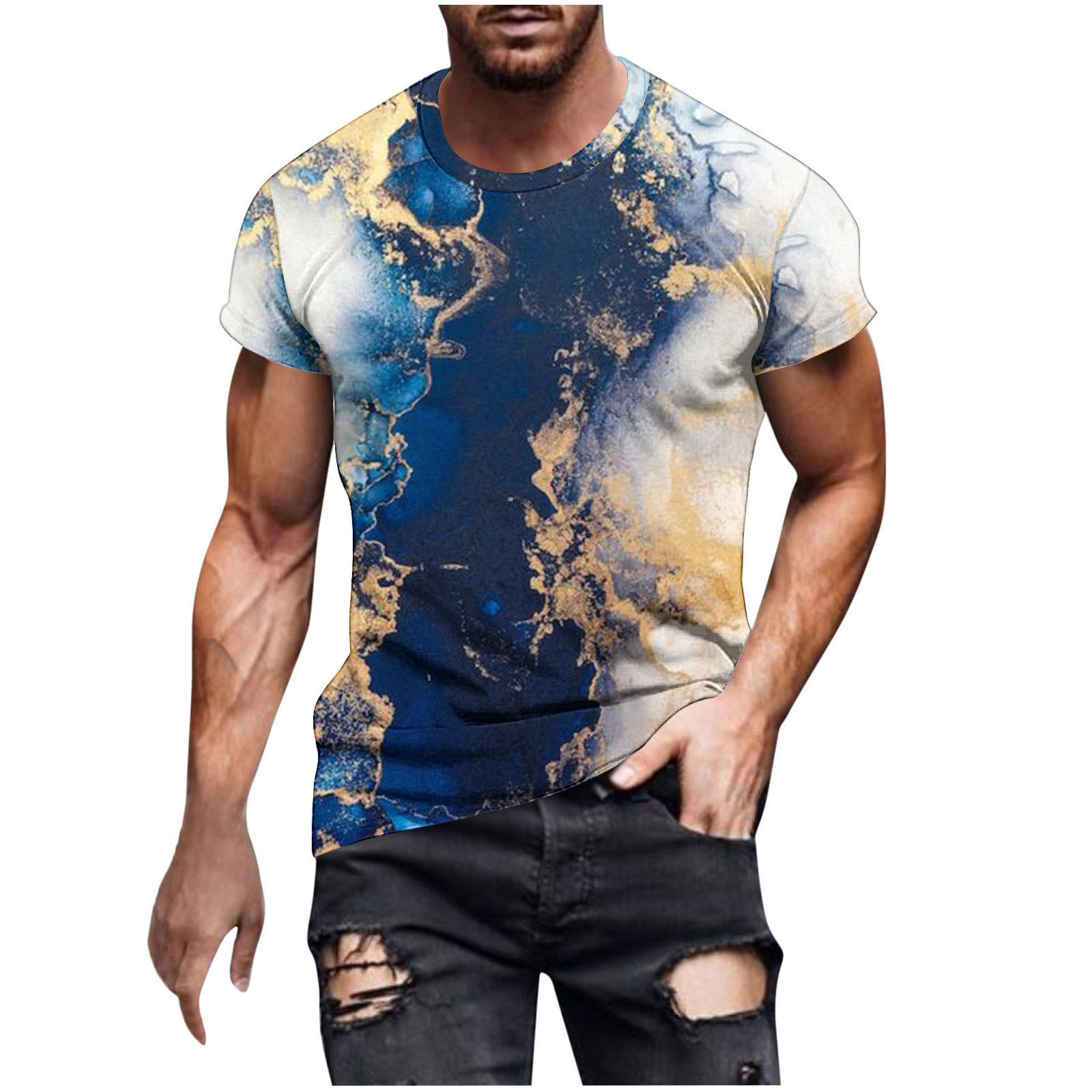 Txeol Mens Graphic Muscle T Shirts,Men 3D Printed Short Sleeve TShirts Casual Graphics Tees