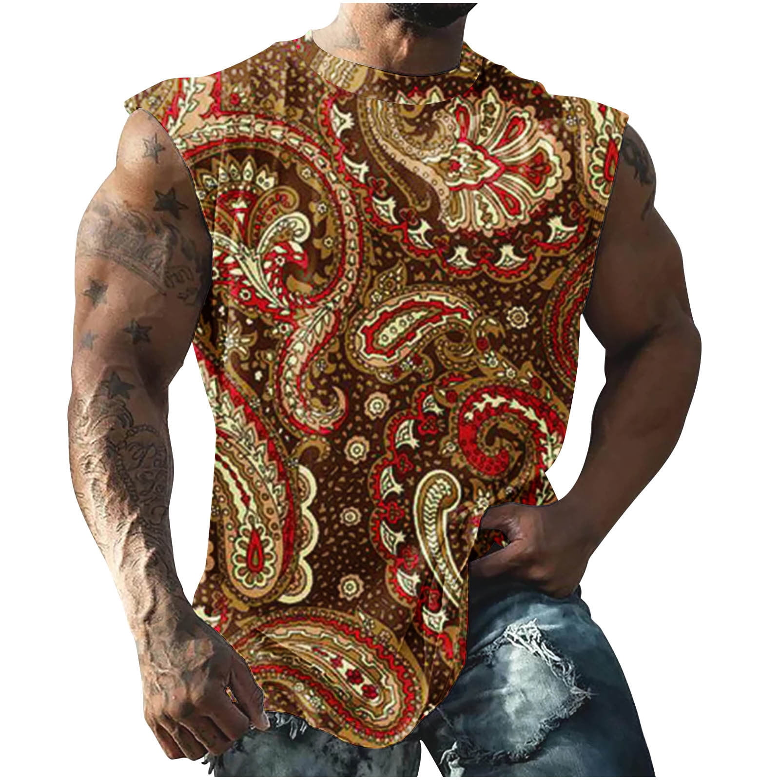 Txeol Mens Graphic Workout Tank Tops,Men's Workout Tank Tops Graphic