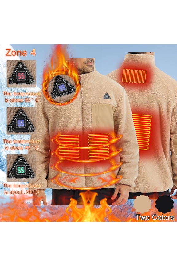 Mens Heated Jackets Lightweight USB Rechargeable Puffer Coats 4 Heating Zones Winter Warm Down Jacket Outwear,Black,XXL