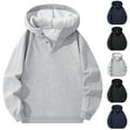 thumbnail image 1 of Txeol Mens Hoodies Shirt Casual Athletic Hoodies Long Sleeve Sport Sweatshirt Button Collar Pullover Workout Sweatshirts,Gray XXL, 1 of 10