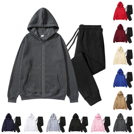 Txeol Mens Jogger Sets with Hoodie 2 Piece Full Zip Sweatshirt Jacket and Drawstring pants with Pockets Casual Solid Color Outdoor Track Suits Blue,XXL