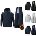 thumbnail image 1 of Txeol Mens Jogger Sweat Suits 2 Piece Set Fleece Lined Quarter Button Hooded Collar Sweatshirt and Wide Leg Pants Casual Jogger Outfit Sets L,Gray, 1 of 4