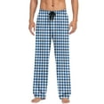 thumbnail image 1 of Txeol Mens Pajama Pants Flannel Cotton Plaid Lounge Pant Baggy Straight Leg Pjs Bottoms Sleepwear,Light Blue,XXL, 1 of 6